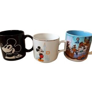 Three Walt Disney Mickey Mouse Mugs - See Description for Details